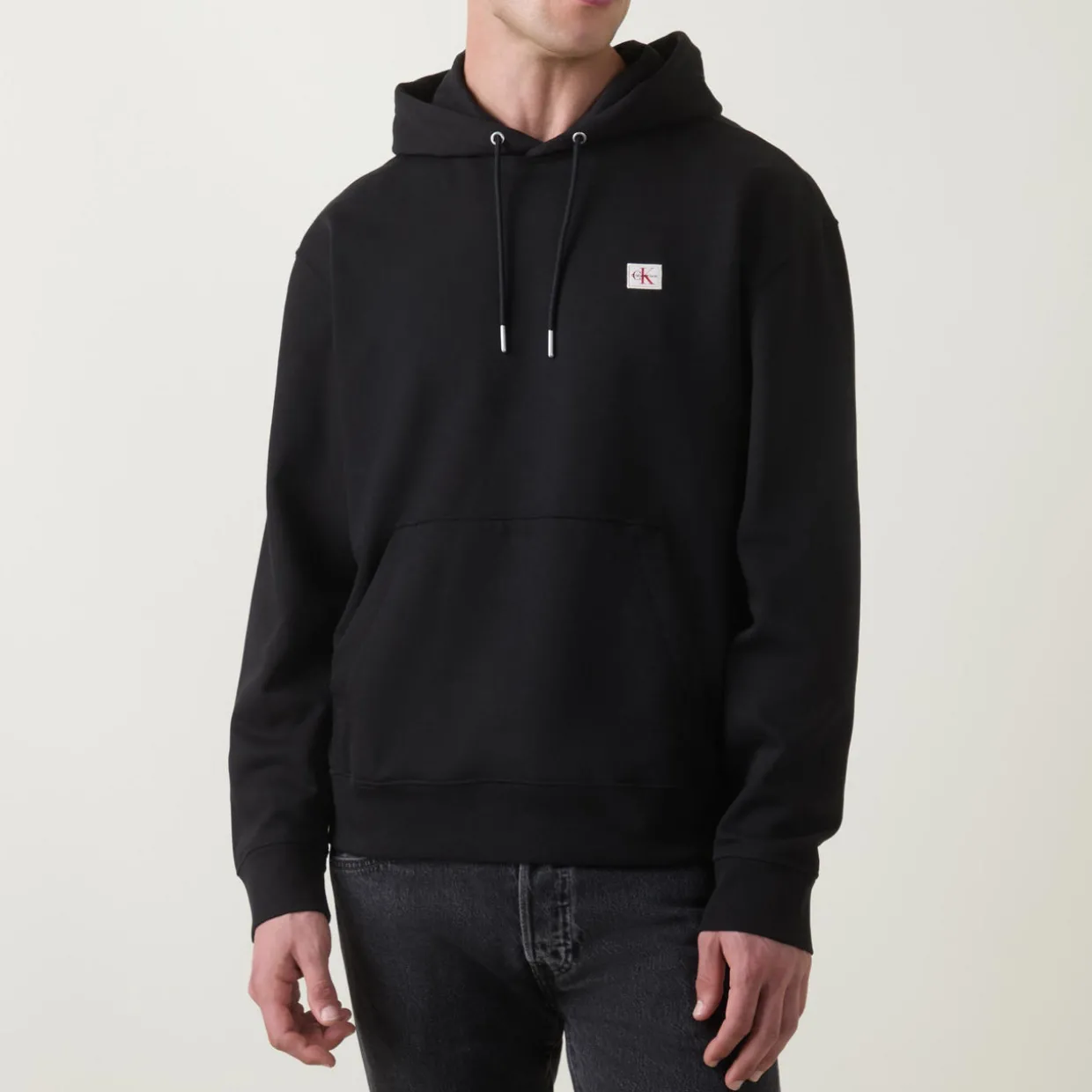 Logo Badge Drawstring Hoodie