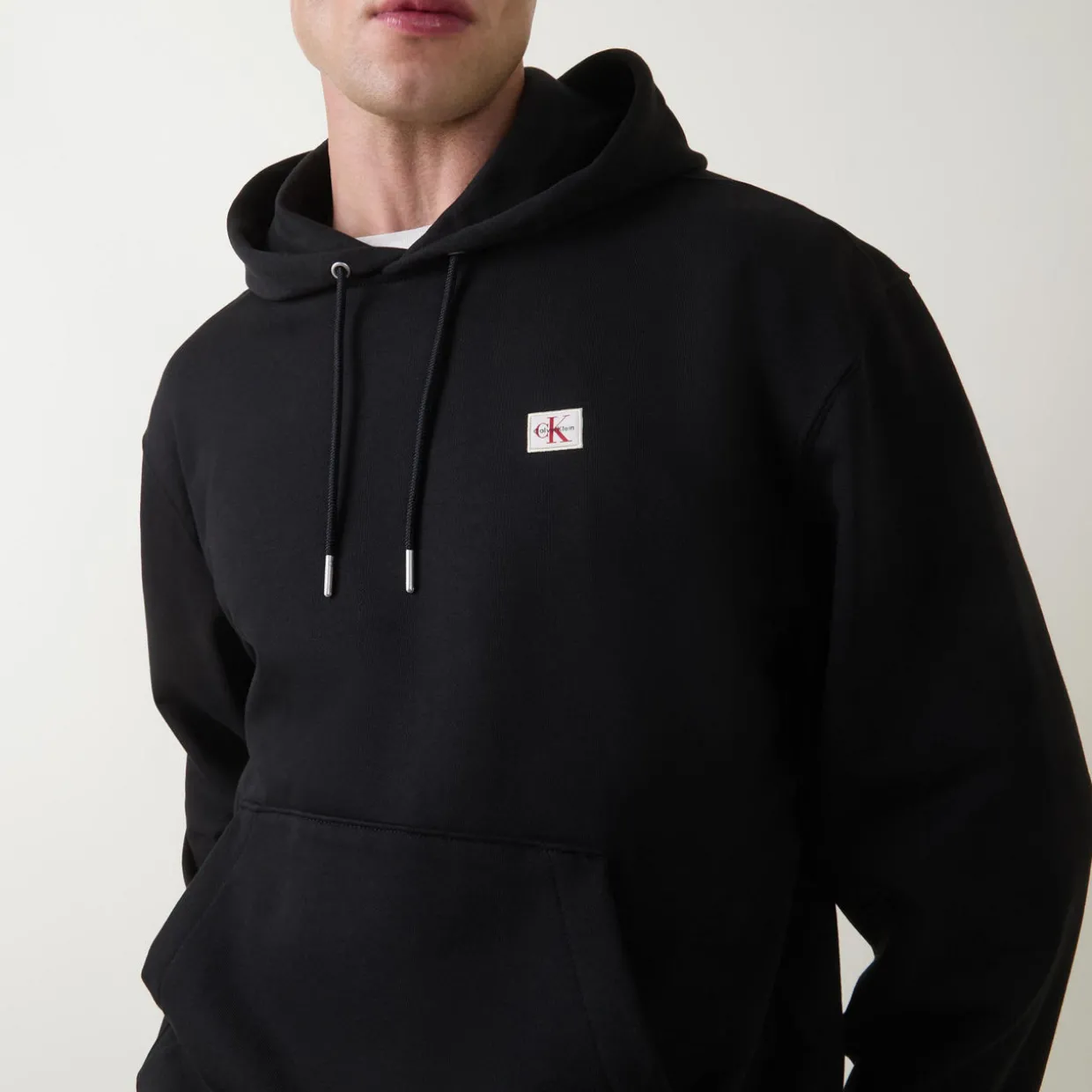 Logo Badge Drawstring Hoodie