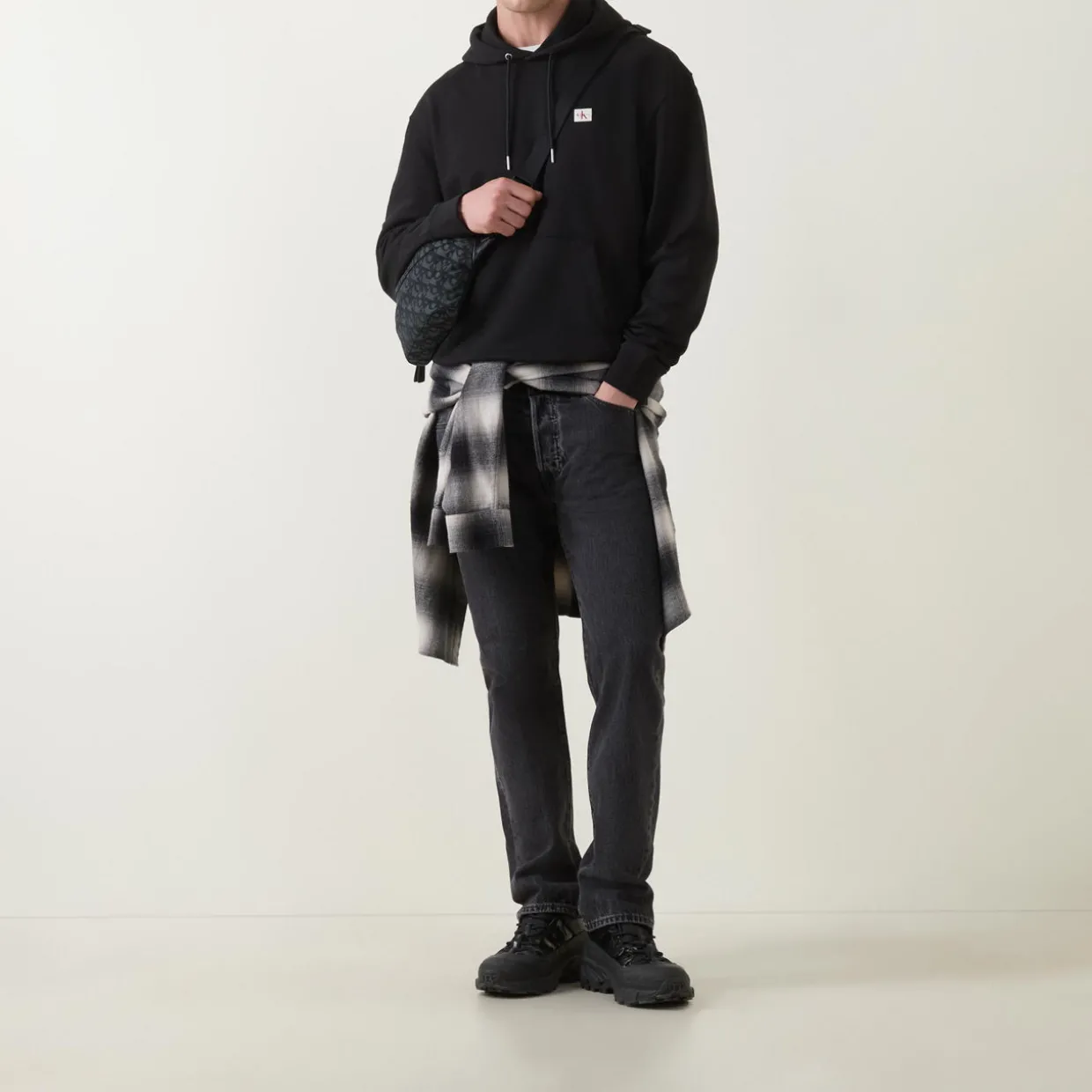 Logo Badge Drawstring Hoodie