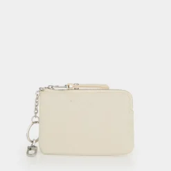 Logo Grained Leather Cardholder