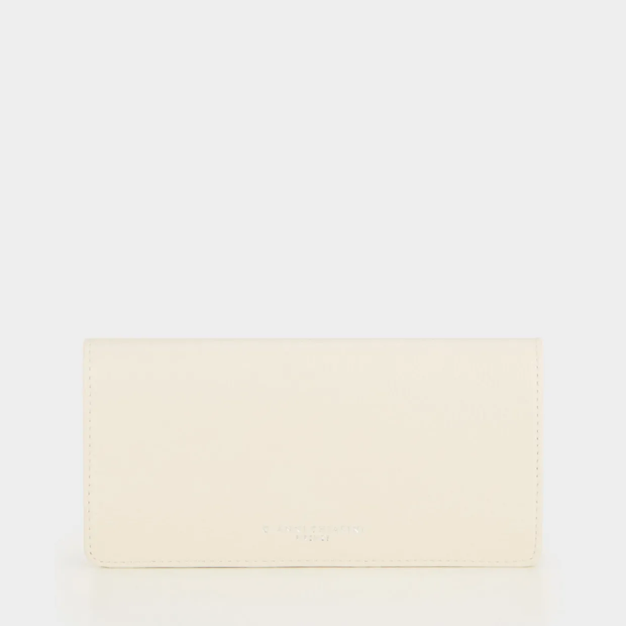 Logo Grained Leather Flap Wallet