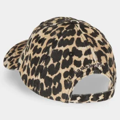 Sale GANNI Logo Leopard Baseball Cap