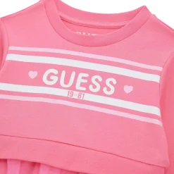 Logo Mixed Fabric Dress & Bloomers Two-Piece Set