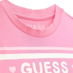 Logo Mixed Fabric Dress & Bloomers Two-Piece Set