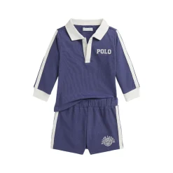 Fashion POLO RALPH LAUREN Logo Polo Shirt & Shorts Two-Piece Set 6-24 Months
