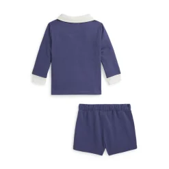 Fashion POLO RALPH LAUREN Logo Polo Shirt & Shorts Two-Piece Set 6-24 Months