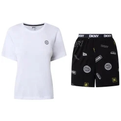 Best DKNY Logo T-Shirt & Logo Badge Boxer Shorts Pyjama Set