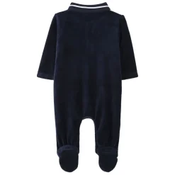 Online BOSS KIDS Logo Velvet Romper Pyjamas