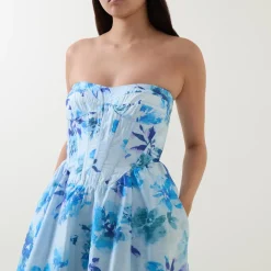 Lola Corset Floral Flared Dress