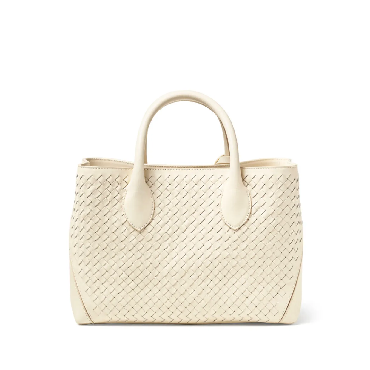 London Midi Woven Leather Tote Bag
