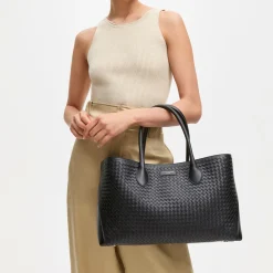 Best ASPINAL OF LONDON London Woven Leather Tote Bag