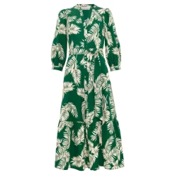 Louisa Palm Button Front Dress