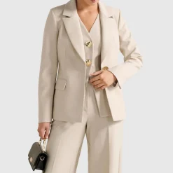 Lulu Single-Breasted Button Blazer