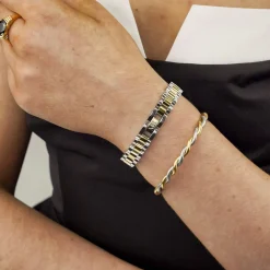 Online METTLE & BLOOM Lumina Two-Tone Cuff Bangle