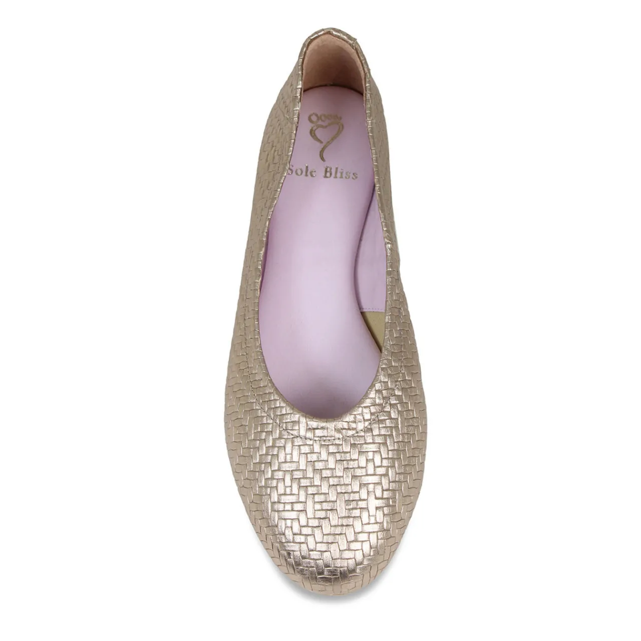 Sale SOLE BLISS Luna Weave Leather Ballet Flats