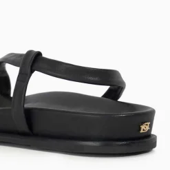 Clearance DUNE LONDON Lyn Leather Gold Toe Trim Sandals