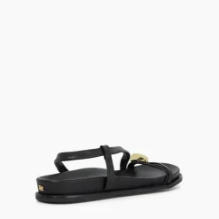 Clearance DUNE LONDON Lyn Leather Gold Toe Trim Sandals