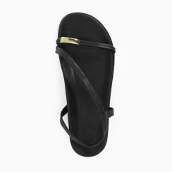 Clearance DUNE LONDON Lyn Leather Gold Toe Trim Sandals