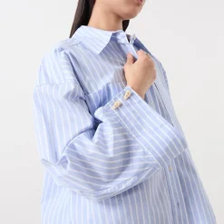 Lynne Double Pocket Striped Shirt