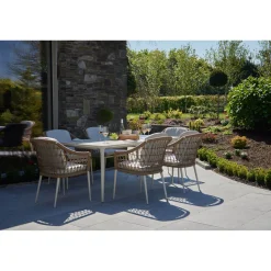 Sale CASEYS FURNITURE Lyon Garden Dining Set Coconut Urano Ivory
