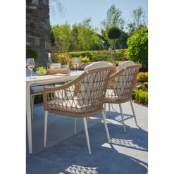 Sale CASEYS FURNITURE Lyon Garden Dining Set Coconut Urano Ivory