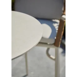 Best CASEYS FURNITURE Lyon Garden Round Bar Table Set Coconut Urano Ivory