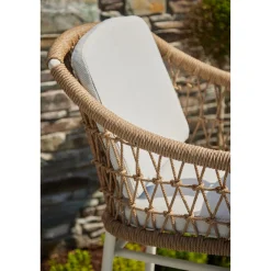 Best CASEYS FURNITURE Lyon Garden Round Bar Table Set Coconut Urano Ivory