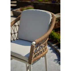 Best CASEYS FURNITURE Lyon Garden Round Bar Table Set Coconut Urano Ivory