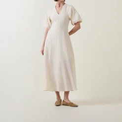 Best SELECTED FEMME Maddie Puff-Sleeve Flared Dress