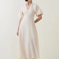 Best SELECTED FEMME Maddie Puff-Sleeve Flared Dress