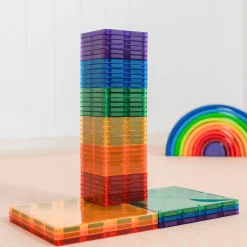 Sale CONNETIX Magnetic Tiles: Rainbow Square Pack