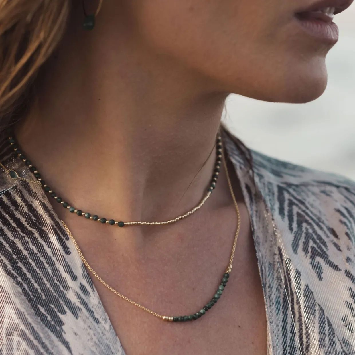 Malachite Ibiza Beaded Necklace