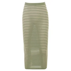 Margo Velour Sheer Striped Skirt