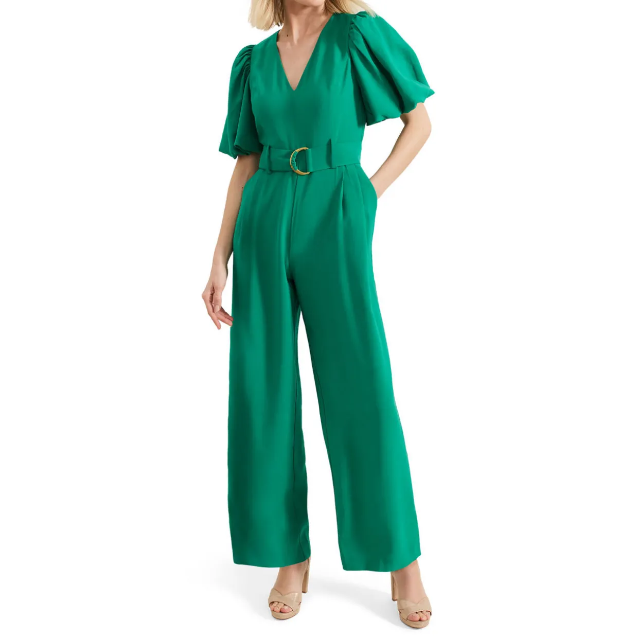 Margot Puff-Sleeve Jumpsuit