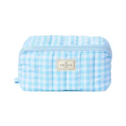 Sale THE FLAT LAY CO Marshmallow Flat Lay Makeup Box Bag - Baby Blue Gingham