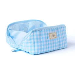 Sale THE FLAT LAY CO Marshmallow Flat Lay Makeup Box Bag - Baby Blue Gingham
