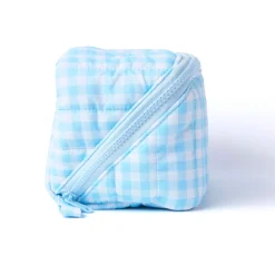 Sale THE FLAT LAY CO Marshmallow Flat Lay Makeup Box Bag - Baby Blue Gingham