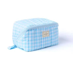 Sale THE FLAT LAY CO Marshmallow Flat Lay Makeup Box Bag - Baby Blue Gingham