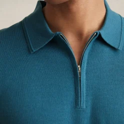 Outlet REISS Maxwell Half-Zip Polo Shirt