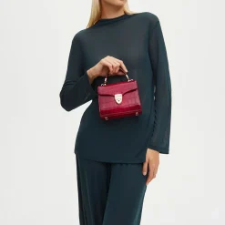 Outlet ASPINAL OF LONDON Mayfair® Mini Croc-Embossed Top Handle Bag