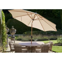 Discount CASEYS FURNITURE McKinney Dining Parasol Set & Cover Beige