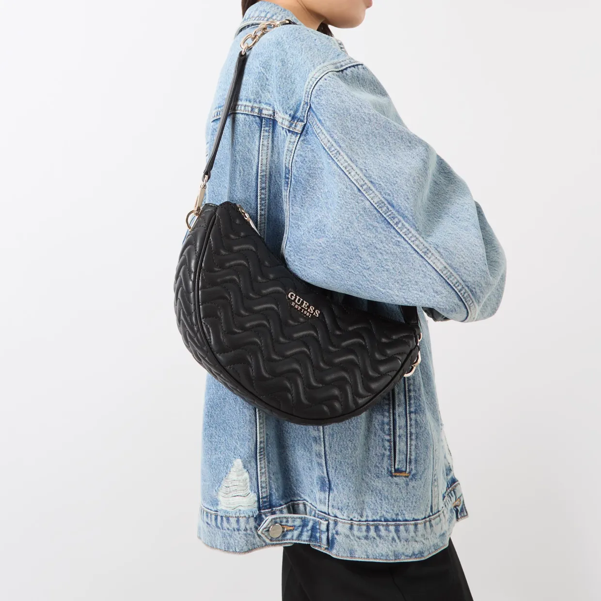 Melisandra Logo Quilted Shoulder Bag