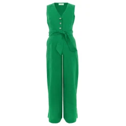 Fashion HOBBS Melodie Belted Linen Jumpsuit