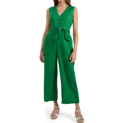 Fashion HOBBS Melodie Belted Linen Jumpsuit