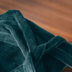 Men's Smooth Bathrobe Petrol