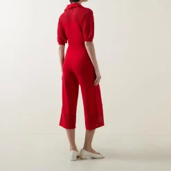 Outlet JOSEPH RIBKOFF Mesh Panel Wide Leg Cropped Trousers