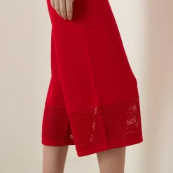 Outlet JOSEPH RIBKOFF Mesh Panel Wide Leg Cropped Trousers