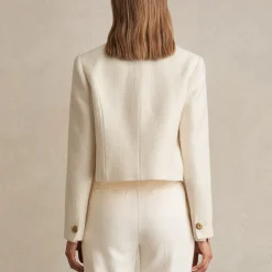 Fashion REISS Mia Double-Breasted Cropped Blazer