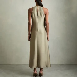 Sale REISS Micah Draped Tuck Flared Dress