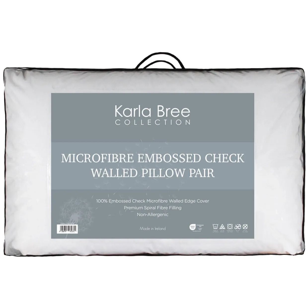 Microfibre Embossed Check Walled Pillow Pair